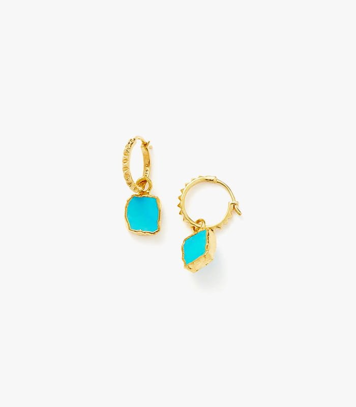 pyramid-charm-hoop-earrings.jpeg Pyramid Charm Hoop Earrings - Image 1