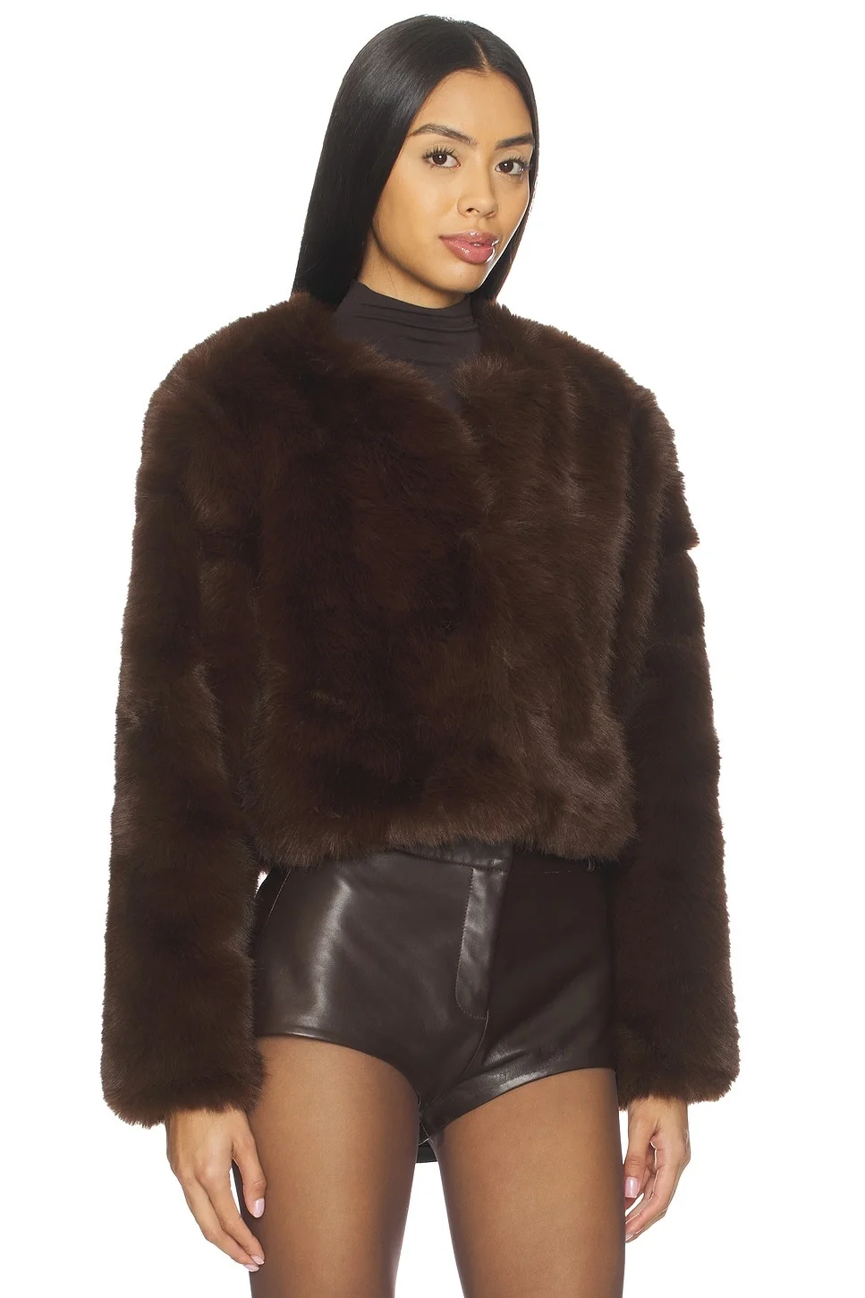 du2xya Cropped Jacket Faux Fur - Image 1