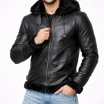 Leather And Hoodie Jacket