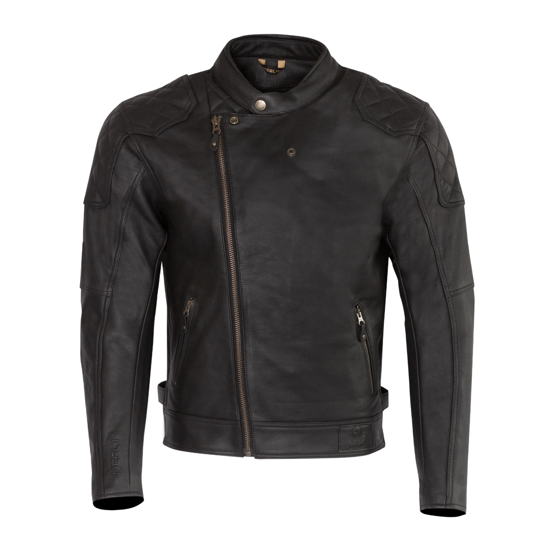 qtjcem Merlin Chester Cafe Leather Motorcycle Jacket - Image 1