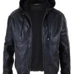 Leather Jacket With Hood
